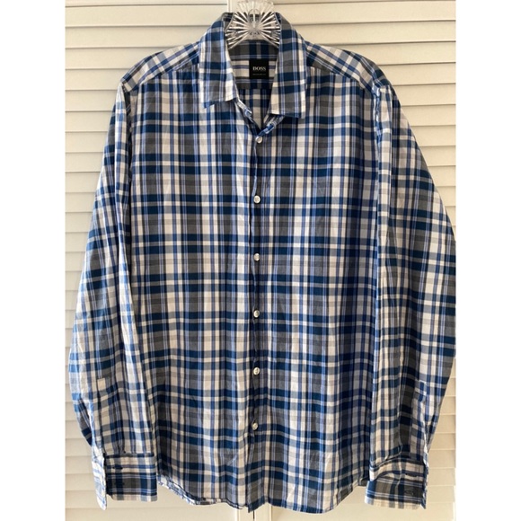 HUGO BOSS 'Lucas' Regular Fit Plaid Sport Shirt - Picture 4 of 8